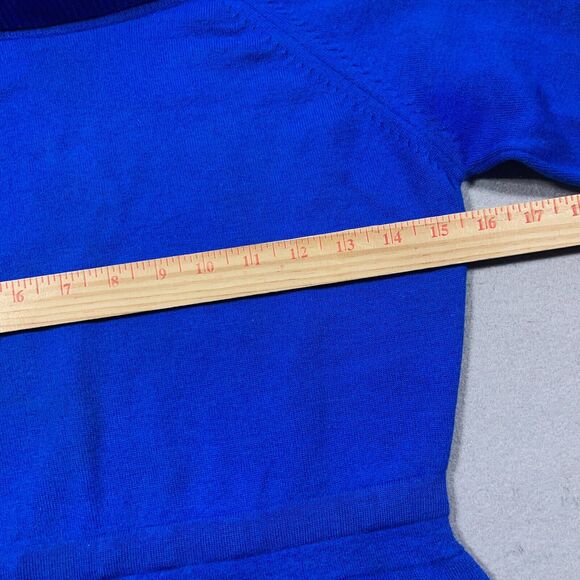 Jerna of Italy Sweater Dress Women Small Blue Wool Turtleneck 70s Minimalist - Picture 6 of 12